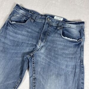 TX Axel Jeans Mens 36x30 Slim Boot Cut Med Wash Blue Denim Flip Pockets